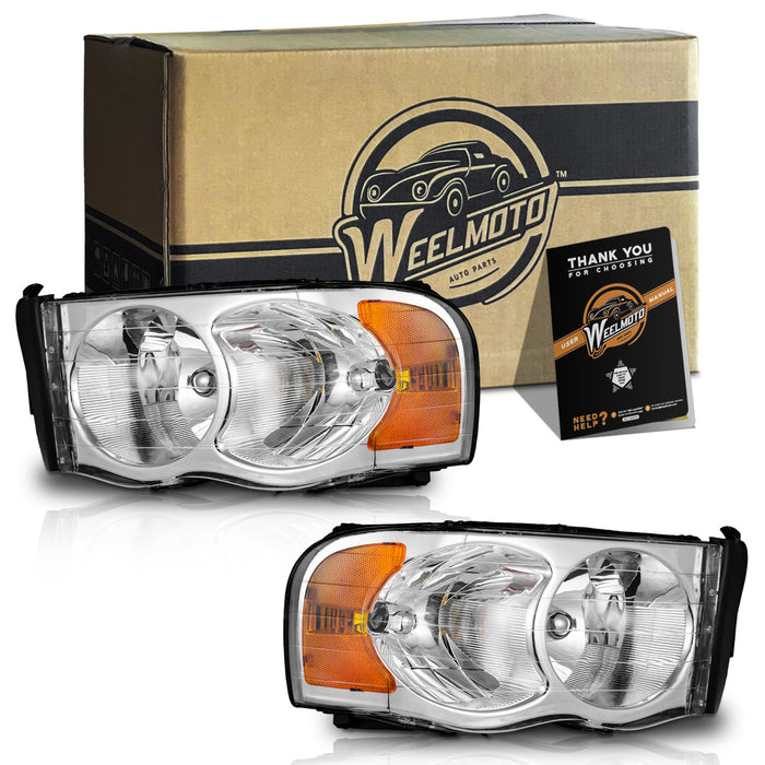 For 2002-2005 Dodge Ram 1500 Pickup,for 2003-2005 Dodge Ram 2500/3500 Pickup Headlights(Chrome)