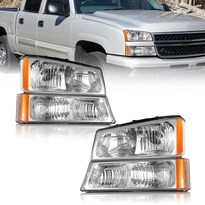 For 03-06 Chevy Silverado 1500/1500HD/2500HD/3500;for 03-04 Chevy Silverado 2500  Headlights(Chrome)