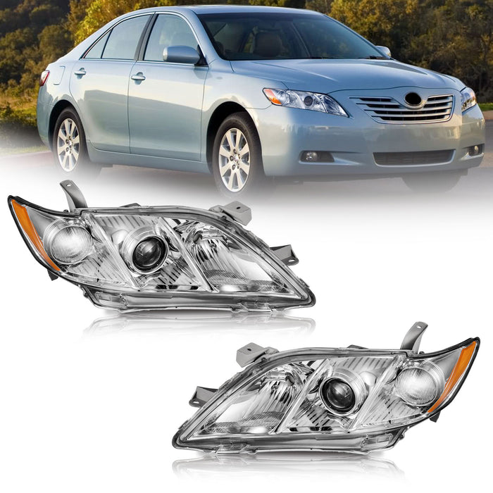 WEELMOTO Headlights Assembly for 2007-2009 Toyota Camry US Version Headlight Assembly Driver and Passenger Side