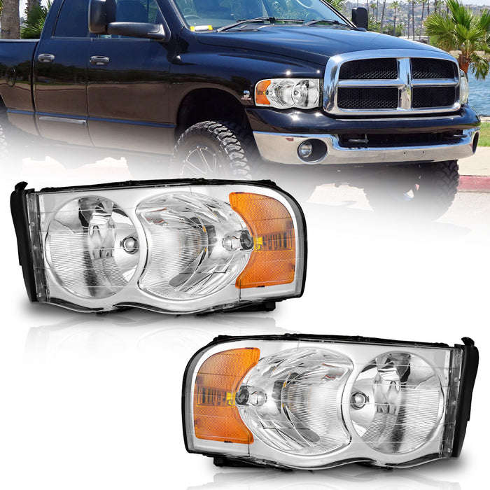 For 2002-2005 Dodge Ram 1500 Pickup,for 2003-2005 Dodge Ram 2500/3500 Pickup Headlights(Chrome)