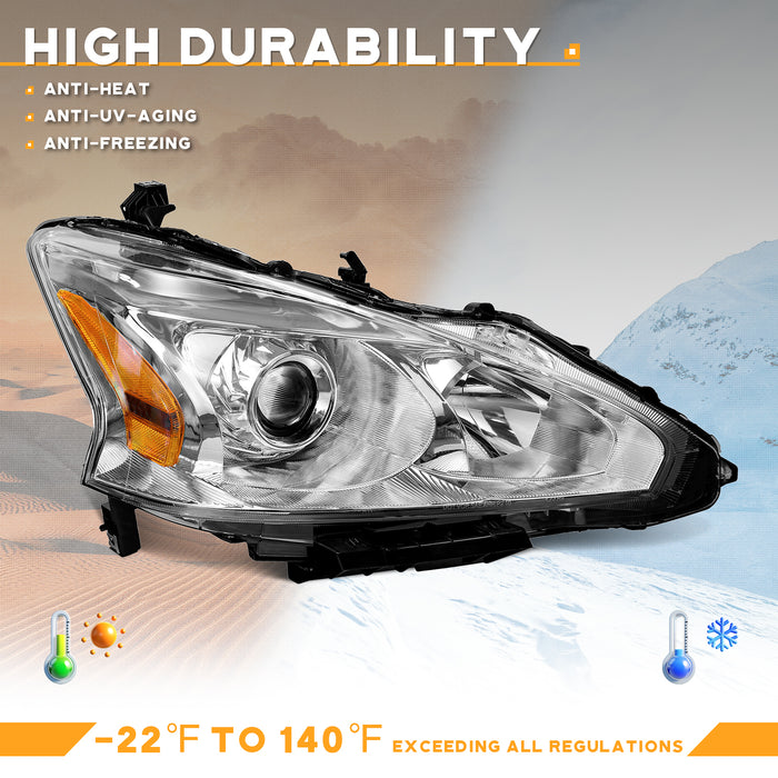 For 2013-2015 Nissan Altima Sedan Headlight Right Side(Chrome)