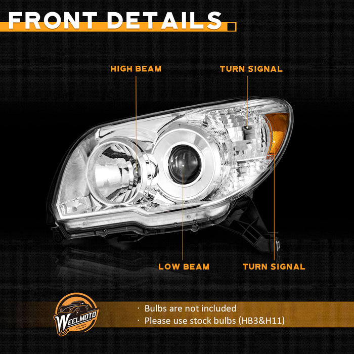 For 2006-2009 4Runner Headlights(Chrome)