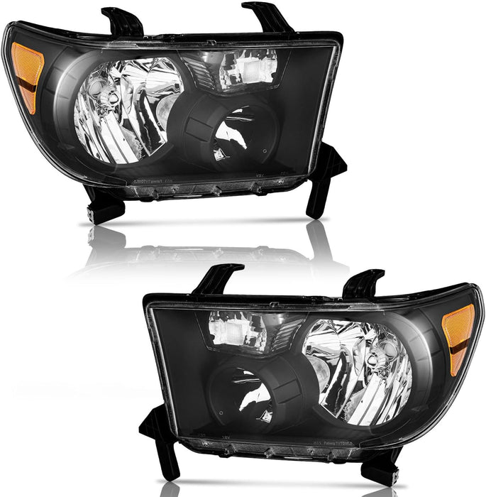 For 2007-2013 Toyota Tundra Headlights (Black)