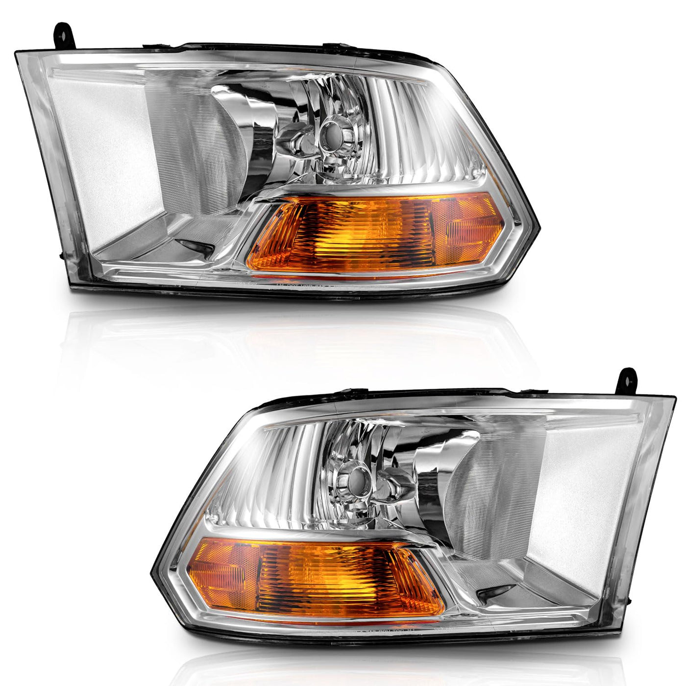 WEELMOTO Headlights Assembly For 2009-2012 Dodge Ram 1500 Headlight As