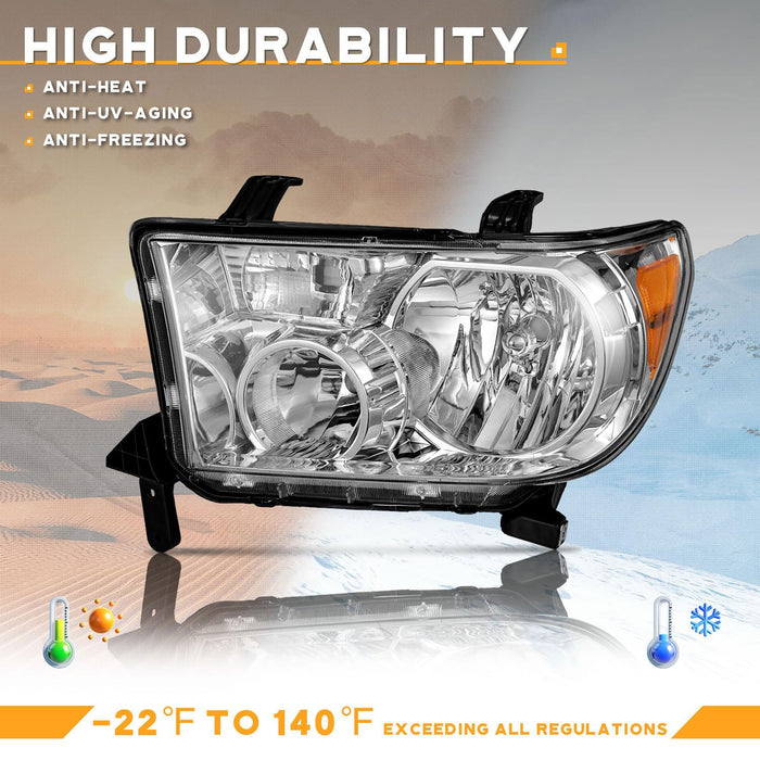 WEELMOTO 2007-2013 Toyota Tundra Headlights Assembly Automotive Headlamp Headlight Replacement