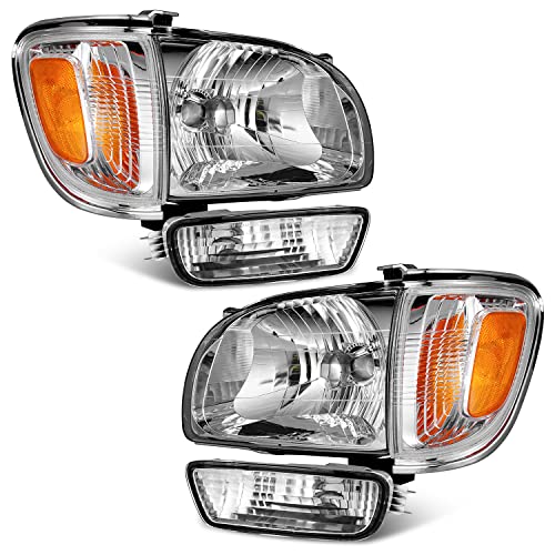 WEELMOTO For 2001-2004 Toyota Tacoma Headlights Assembly Headlight+Cor