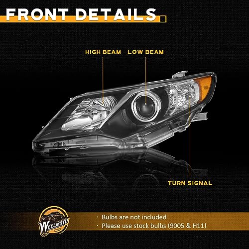 For 2012-2014 Toyota Camry Headlights (Black)