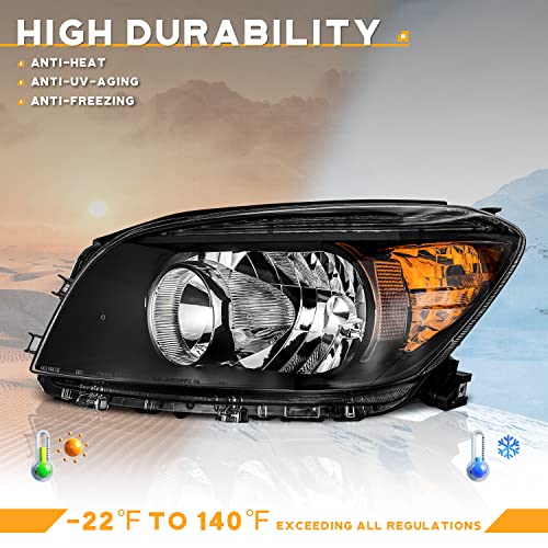 WEELMOTO Headlights Assembly Compatible with 2006-2008 Toyota RAV4 Headlights Replacement For 06 07 08 Toyota RAV4 Headlight Pair