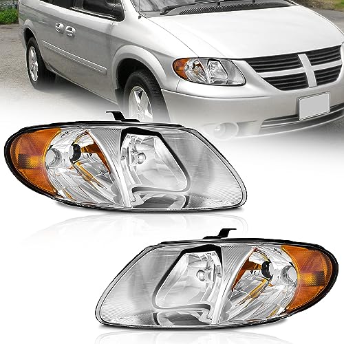 WEELMOTO Headlights Assembly For 2001-2007 Dodge Grand Caravan Headlight Assembly Replacement